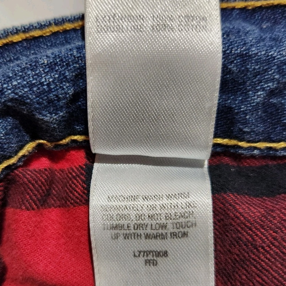 Cabela's Casuals Womens Red Fleece Lined Straight Blue Denim Jeans Size 12 - Picture 8 of 8